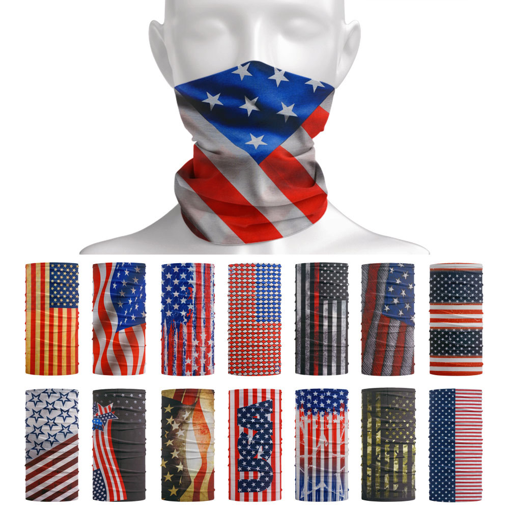 Fishing Gear - Sonnenschutzschal mit USA-Flaggenmuster, Mehrzweck-Wander-Stirnband, Angeln, Radfahren,