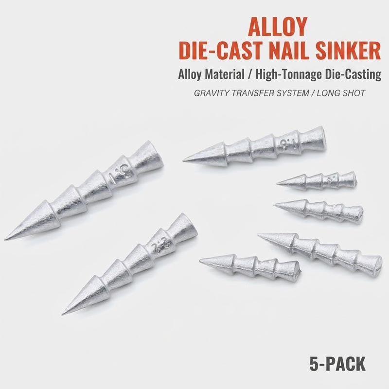 Soft Plastic Lure - Bleifreie Legierungs-Nagelsinker für Neko- und Wacky-Rigs,
