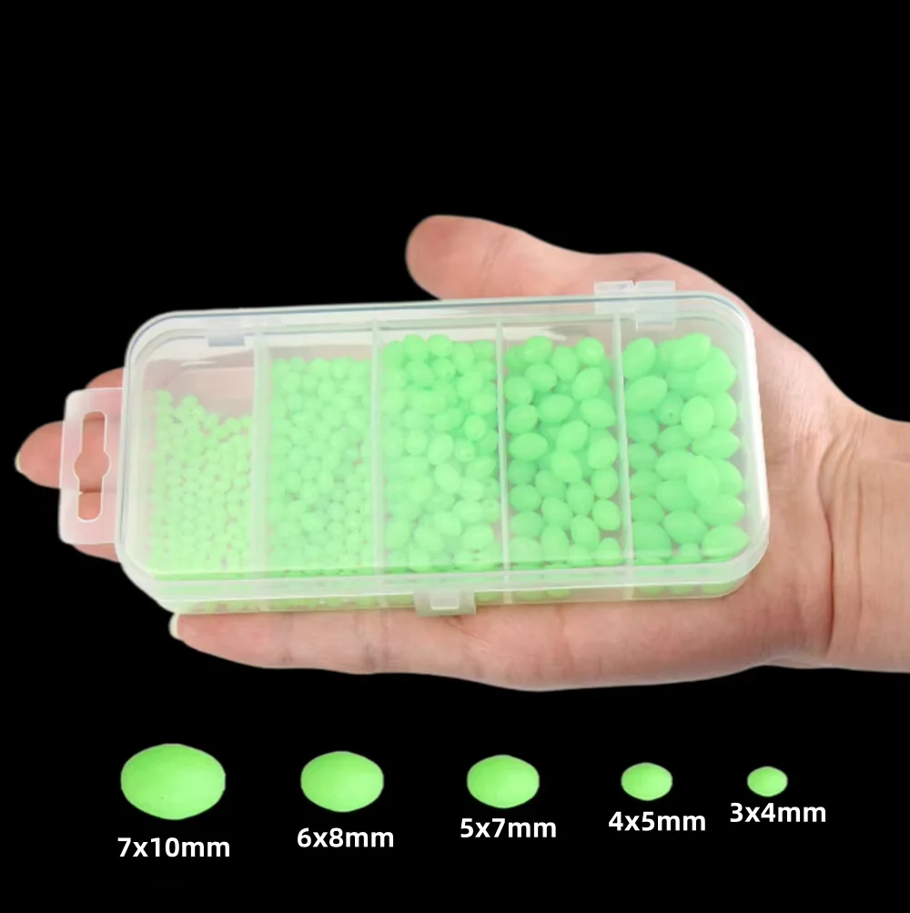 Soft Plastic Lure - 375-teiliges Set Nachtleuchtende Angelköder: Harte Perlen,