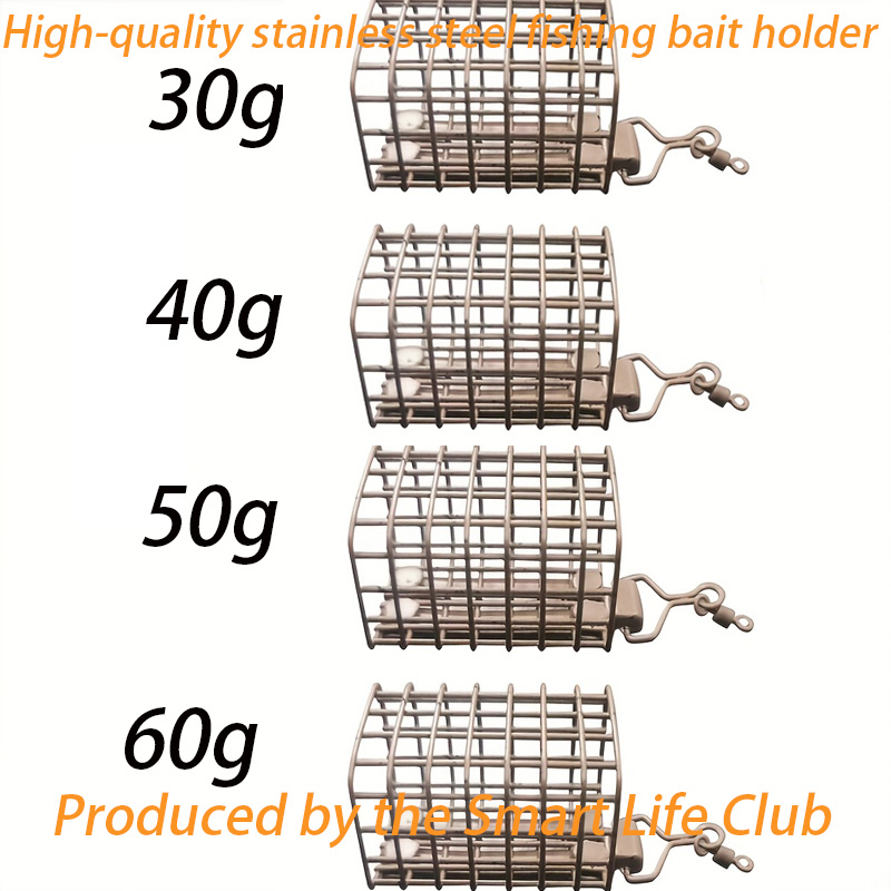 Fishing Equipment Bait - Neuer Angelköderkäfig, 30G/40G/50G/60G quadratischer Angelköderkäfig, ausgestattet