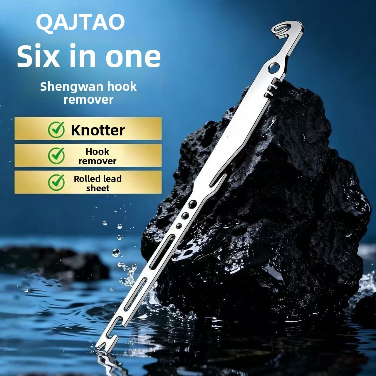 Fishing Equipment Parts - QAJTAO 4-teiliger 6-in-1 Edelstahl-Fischhakenentferner, schnell abnehmbares